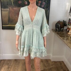 Z&L rare light green V neck mini dress